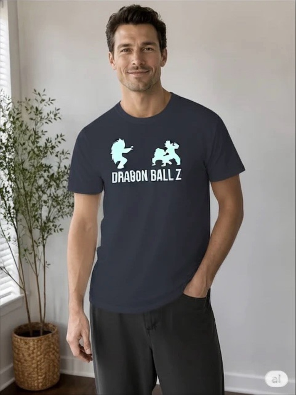 Dragon Ball Z Black Y2K Anime Graphic Tee - Mens Small